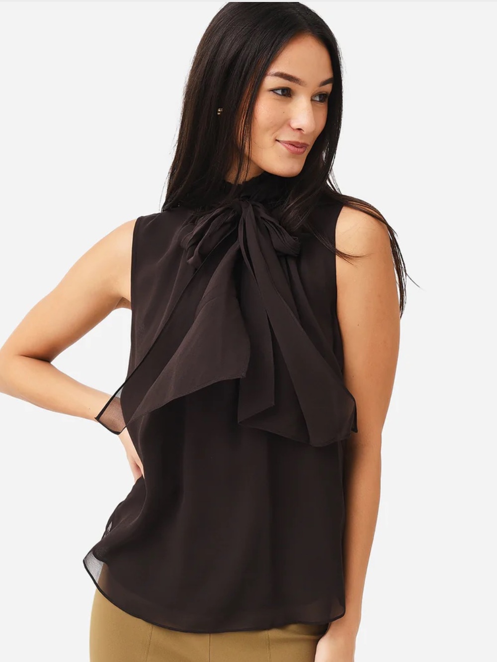 Frame Sleeveless Bow Blouse